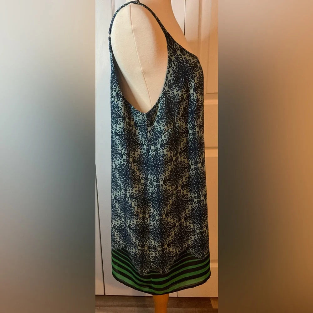 CAbi Sleeveless Blue Green Dress Size Large‎